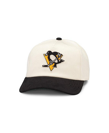Мужская белая, черная регулируемая кепка Pittsburgh Penguins Burnett American Needle