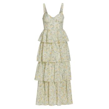 Ярусное платье макси Midsummer с цветочным принтом ASTR the Label