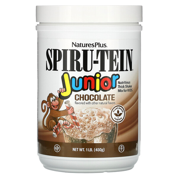 Spiru-Tein Junior, Питательная густая смесь для коктейлей, шоколад, 1 фунт (450 г) NaturesPlus