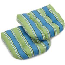 Blazing Needles 19-inch U-Shaped Outdoor Spun Polyester Tufted Dining Chair Cushion (Set of 2) Blazing Needles
