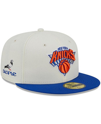Мужская двухцветная облегающая шляпа New Era x Cream, Blue New York Knicks NBA x Staple 59FIFTY Staple