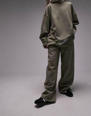 Прямые спортивные штаны Topshop цвета хаки — часть комплекта TOPSHOP