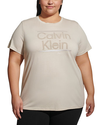 Футболка больших размеров с короткими рукавами и логотипом Calvin Klein