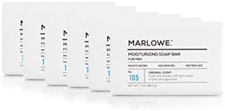 MARLOWE. No. 105 Bar Soap for Men 7 oz (6 Bars) Moisturizing Body Soap, Nourishing & Refreshing with Natural Extracts, Shea Butter, Olive Oil & Green Tea Extracts, Fresh Woodsy Scent Marlowe.