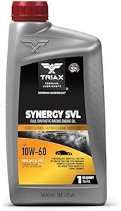 TRIAX Synergy SVL 10W-60 - масляный моторный бутылка, синтетическое масло для уличных и гоночных автомобилей (1 кварта) Triax