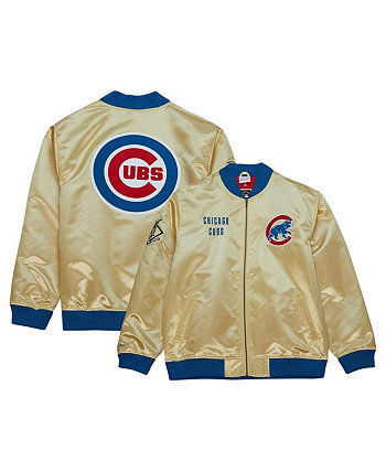 Мужская легкая атласная куртка с молнией во всю длину Chicago Cubs OG 2.0 Gold Gold Mitchell & Ness