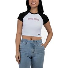 Women's Hype and Vice Black Inter Miami CF Homerun Cropped Raglan T-Shirt Hype And Vice