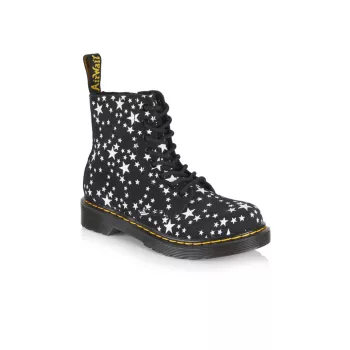 Little Kid's &amp; Kid's 1460 Star Print Leather Boots Dr. Martens