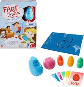 Mattel Games Fart and Go Seek Kids Game, Indoor & Outdoor Hide & Find Activity Game with Electronic Farting Beans Mattel Games