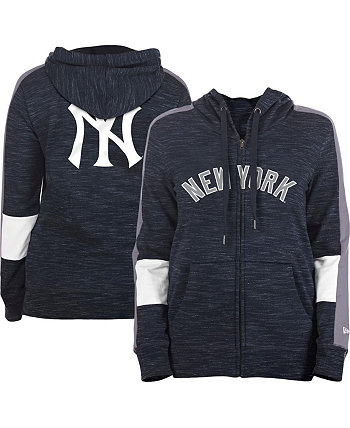 Women's Navy New York Yankees Colorblock Full-Zip Hoodie New Era