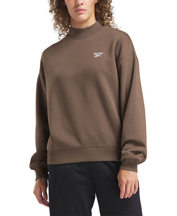 Women's Identity Cotton Fleece Mock Neck Sweatshirt Reebok