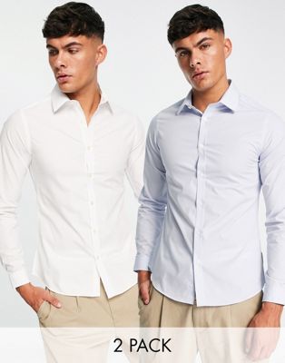 Комплект из двух классических рубашек белого и синего цвета French Connection French Connection