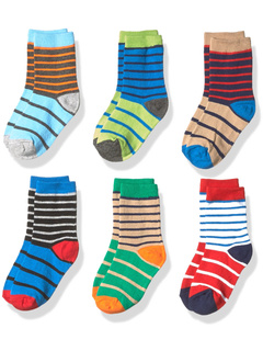 Набор из 6 пар хлопковых носков с круглым вырезом в полоску Jefferies Socks