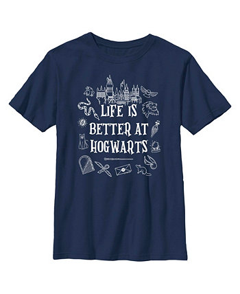 Boy's Harry Potter Life is Better at Hogwarts Icons  Child T-Shirt Warner Bros.