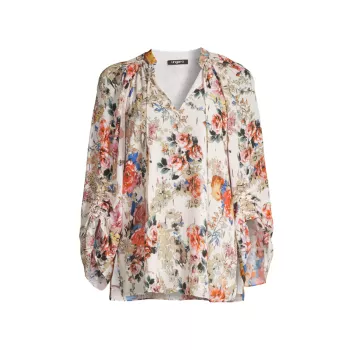 Блузка с длинными рукавами и цветочным принтом Ungaro