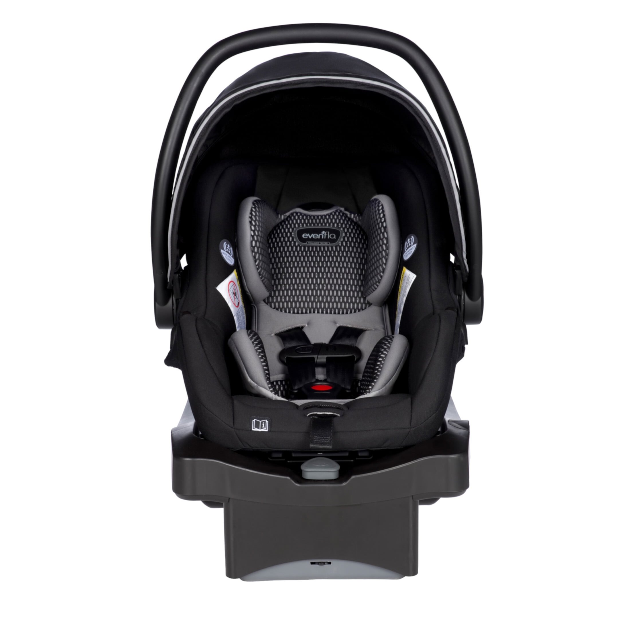 LiteMax DLX Infant Car Seat with FreeFlow Fabric and SafeZone Load Leg Base (Olympus Black) Evenflo