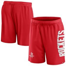 Men's Fanatics Branded Red Houston Rockets Post Up Mesh Shorts Unbranded
