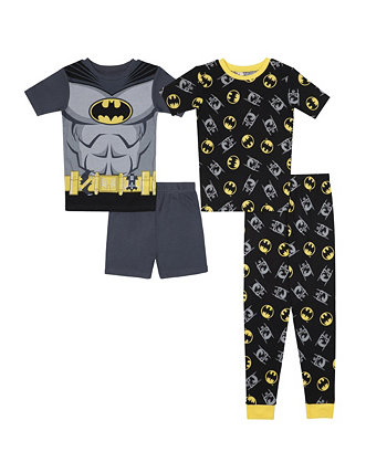 Little Boys Short Sleeves Pajama Set, 4 Piece Batman