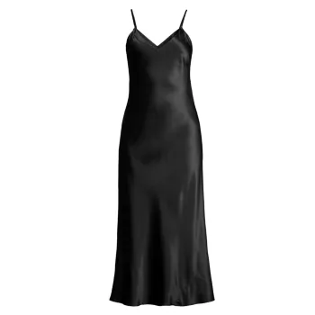 Шелковое платье-комбинация макси Ginia