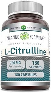 Amazing Formulas L-Citrulline Supplement | 750 Mg Per Serving | 180 Capsules | Non-GMO | Gluten-Free | Made in USA Amazing Nutrition