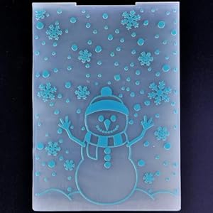 Kwellam Merry Christmas Snowman Snowflake Snowfall Background Plastic Embossing Folders for Card Making Scrapbooking and Other Paper Crafts 3100808 KWELLAM