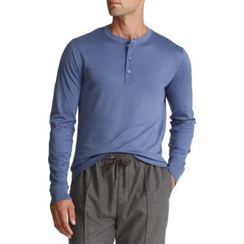 Knit Henley Long-Sleeve Shirt Ralph Lauren Purple Label