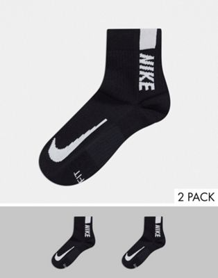 Набор из двух черных носков до щиколотки Nike Running Multiplier Nike