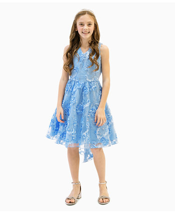 Сутажное платье Hi-Low с цветочным принтом для больших девочек Rare Editions