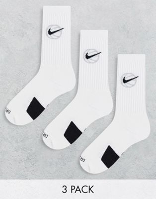 Белые носки Nike Basketball 3 Pack Dri-FIT Everyday Cushioned Nike Basketball