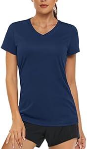 MAGCOMSEN Women's T Shirts V-Neck Short Sleeve UPF 50+ Sun Protection Performance Quick Dry Athletic Shirts Tee Tops Magcomsen