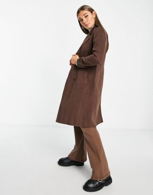 Элегантное пальто миди Ever New шоколадно-коричневого цвета Forever New