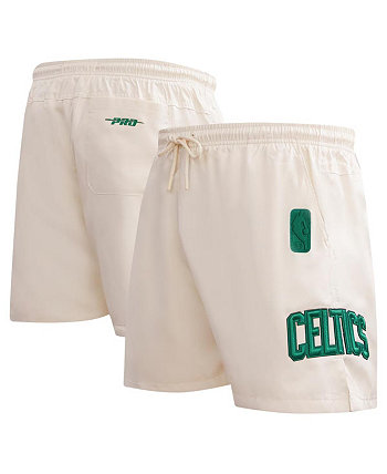 Men's Cream Boston Celtics Triple Tonal Woven Shorts Pro Standard