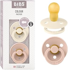 BIBS Pacifiers | Natural Rubber Baby Pacifier | Set of 2 BPA-Free Soothers | Made in Denmark | Cloud Night | Size 18-36 Months Bibs