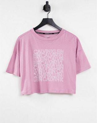 Розовая футболка с приспущенными плечами Calvin Klein Performance Calvin Klein Performance