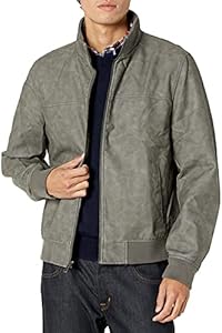 Tommy Hilfiger Men's Faux Leather Bomber Jacket Tommy Hilfiger