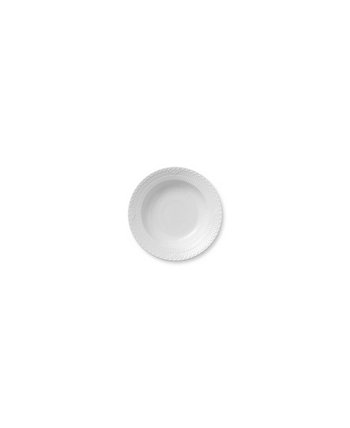 Белая рифленая суповая чаша с половиной кружевной оправы Royal Copenhagen