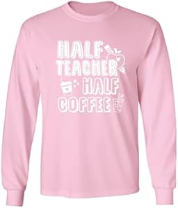 zerogravitee Half Teacher Half Coffee Adult Long Sleeve T-Shirt Zerogravitee