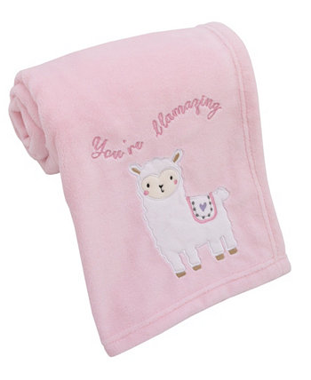 Сверхмягкое детское одеяло с аппликацией и вышивкой "Сладкие ламы и бабочки" для маленьких девочек NoJo