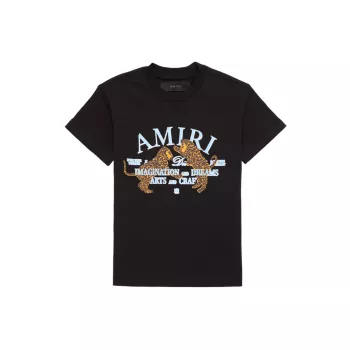 Маленький детский &amp; Детская футболка с леопардовым принтом Arts District Amiri