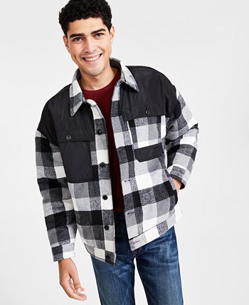 Мужская куртка-рубашка свободного кроя с подкладкой и цветными блоками на пуговицах спереди NATIVE YOUTH