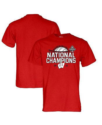 Мужская красная футболка Wisconsin Badgers 2021 Women Volleyball National Champions Blue 84