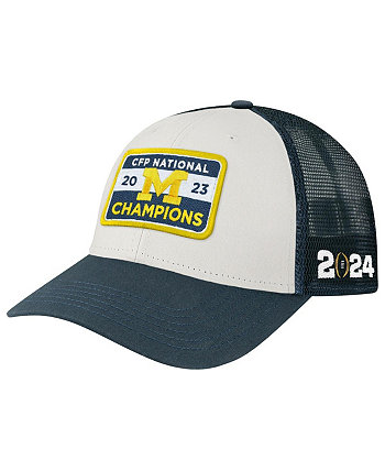 Men's White, Navy Michigan Wolverines College Football Playoff 2023 National Champions Lo-Pro Snapback Adjustable Hat Legacy Athletic