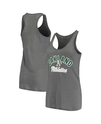 Women's Charcoal Oakland Athletics Multi-Count Tank Top Soft As A Grape