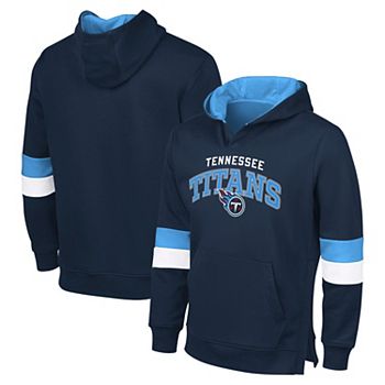 Men's G-III Sports by Carl Banks Navy/Light Blue Tennessee Titans Adaptive Faceoff Pullover Hoodie G-III Sports by Carl Banks