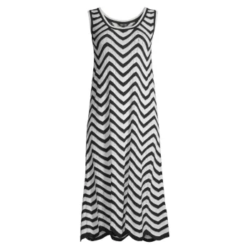 Sleeveless Intarsia-Knit Midi-Dress Misook