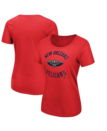 Women's Red New Orleans Pelicans The Main Thing T-shirt Majestic