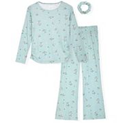 Sleep On It Girls 2-piece Hacci Pajama Set With Matching Scrunchie Sleep On It