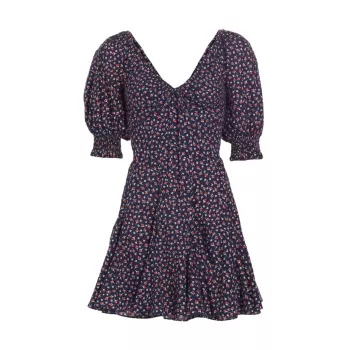 Мини-платье из хлопка с цветочным принтом Polo Ralph Lauren