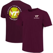 Мужская темно-бордовая футболка с уплотнением для софтбола Virginia Tech Hokies Image One