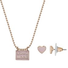 LC Lauren Conrad Enamel & # 34; Love More & # 34; Комплект ожерелья и сердечек LC Lauren Conrad